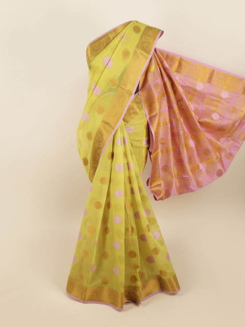 

Pothys Green & Pink Heavy Work Saree