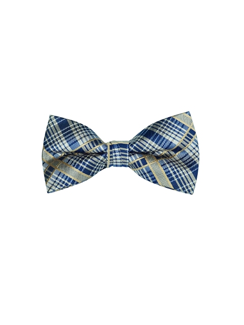 

The Tie Hub Blue & Brown Checked Silk Bow Tie