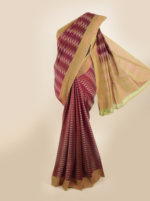 

Pothys Magenta & Beige Pure Cotton Saree