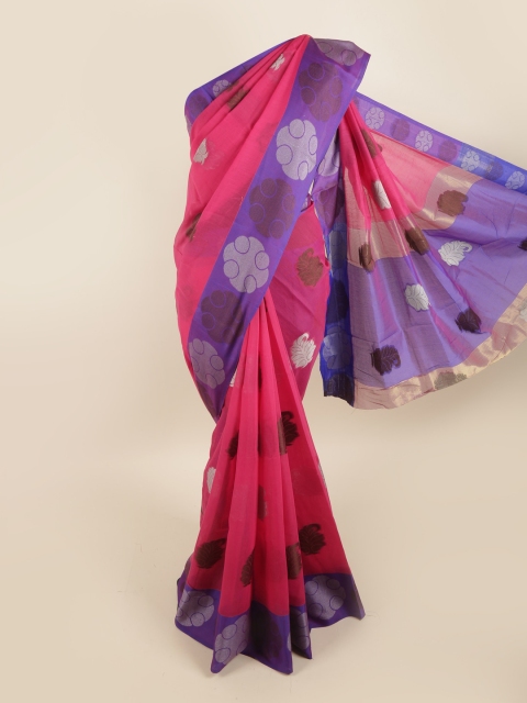 

Pothys Magenta & Violet Floral Saree