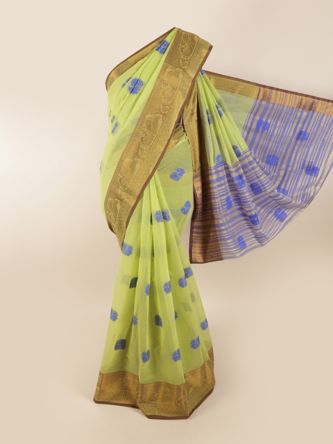 

Pothys Green & Blue Ethnic Motifs Zari Saree