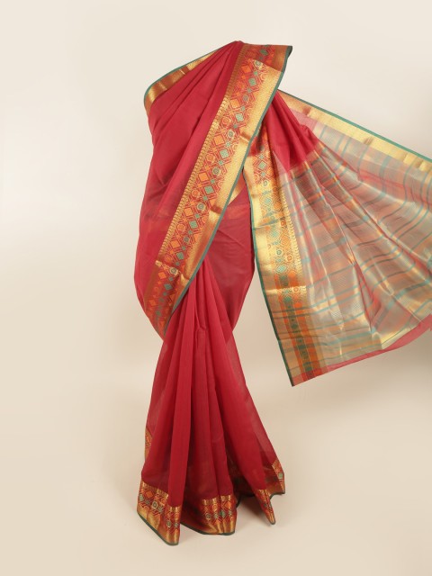 

Pothys Maroon & Green Zari Saree
