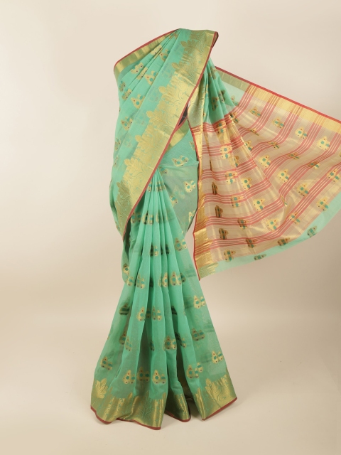 

Pothys Green & Rose Ethnic Motifs Zari Saree