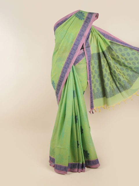 

Pothys Green & Blue Ethnic Motifs Pure Cotton Saree