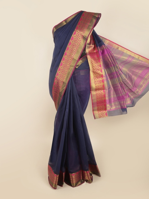 

Pothys Blue & Pink Zari Saree