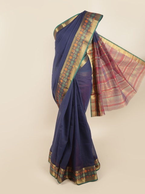 

Pothys Blue & Maroon Zari Saree