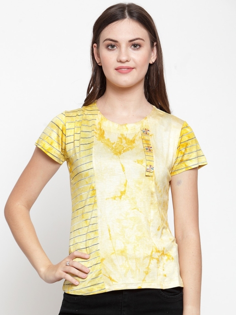 

armure Yellow Tie and Dye Regular Top