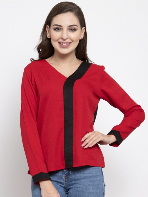 

armure Multicoloured Colourblocked Crepe Regular Top, Multi