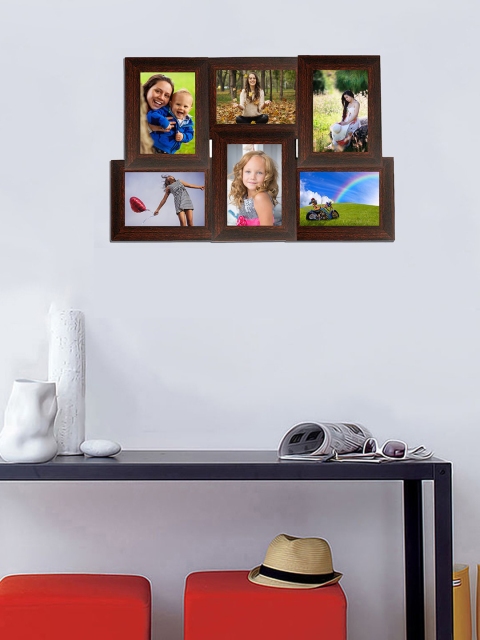 

WENS Brown Solid 6 Photo Collage Wall Photo Frame