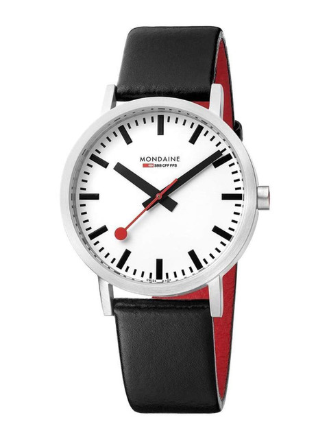 

Mondaine Men White Dial & Black Leather Straps Analogue Watch A660 30314 11SBB