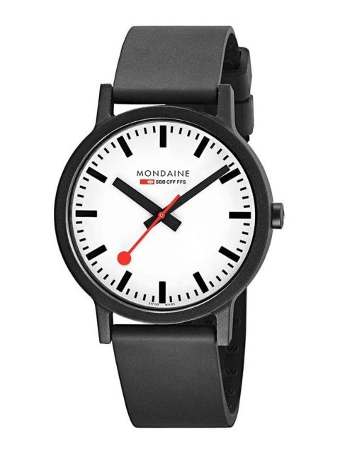

Mondaine Men White Dial & Black Straps Analogue Watch MS1.41110.RB