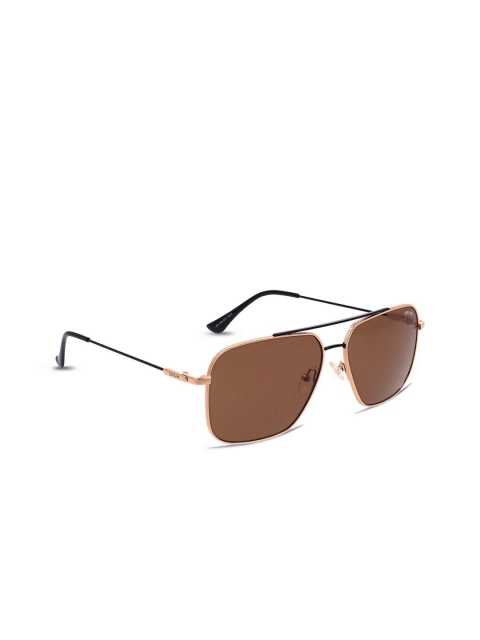 

OPIUM Men Brown Lens & Gold-Toned Rectangle Sunglasses with UV Protected Lens OP-1784-C01