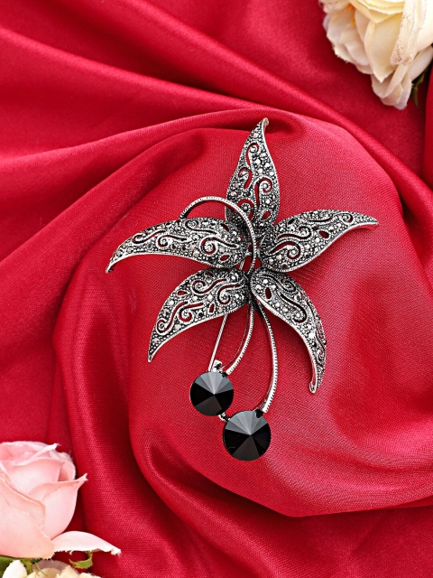 

Mali Fionna Women Black Stone - Studded Brooch