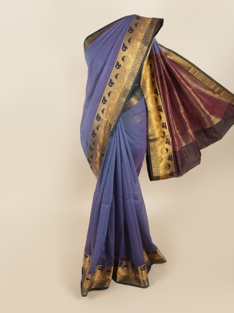 

Pothys Violet & Purple Zari Saree