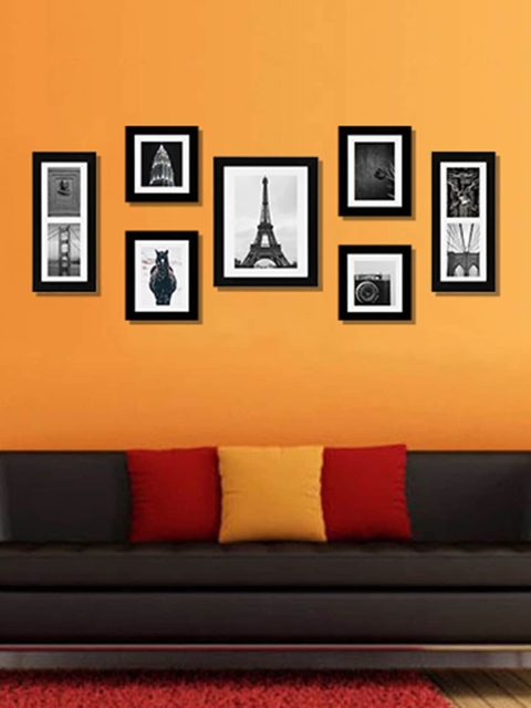 

WENS Set Of 7 Black & White Synthetic Wood Photo Frames