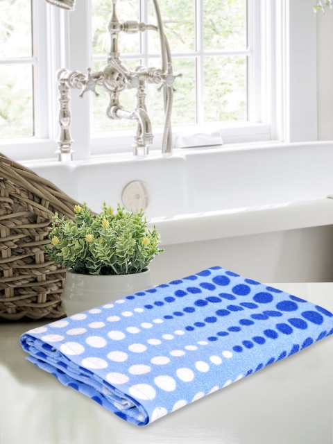 

BOMBAY DYEING Unisex Blue & White Printed 400 GSM Cotton Bath Towel
