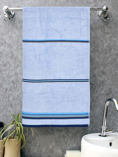 

BOMBAY DYEING Blue Striped Cotton 400 GSM Bath Towel
