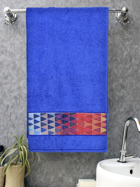 

BOMBAY DYEING Blue & Orange Printed 400 GSM Cotton Bath Towel