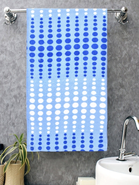 

BOMBAY DYEING Unisex Blue & White Printed 400 GSM Cotton Bath Towel