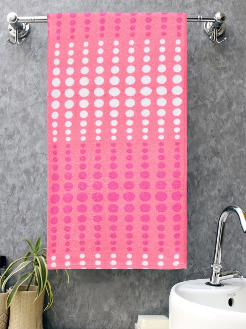 

BOMBAY DYEING Pink & White Printed 400 GSM Cotton Bath Towel