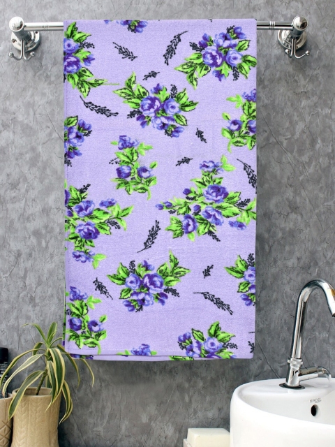 

BOMBAY DYEING Purple & Green Printed 400 GSM Cotton Bath Towel