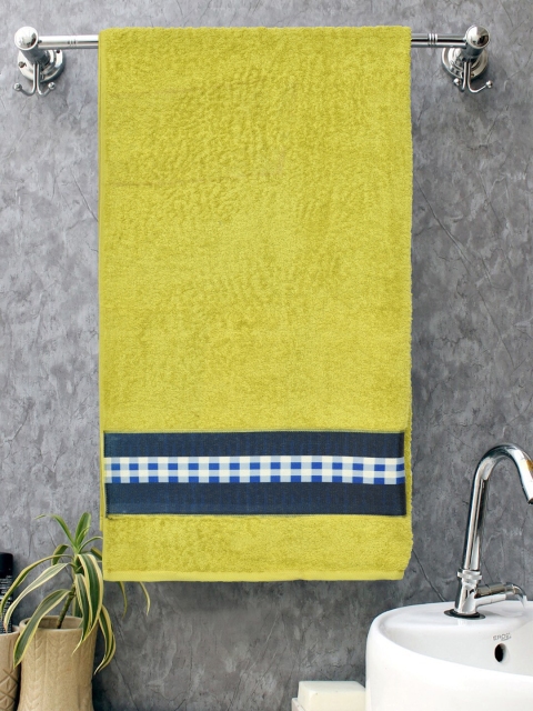 

BOMBAY DYEING Unisex Yellow & Blue Printed 400 GSM Cotton Bath Towel