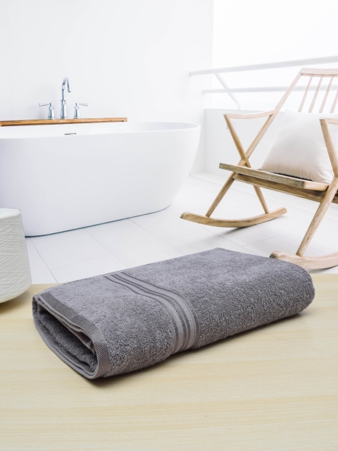 

RANGOLI Grey Solid Pure Cotton 380 GSM Bath Towel