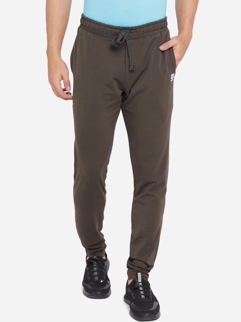 

JADE BLUE Men Brown Solid Pure Cotton Regular Fit Track Pants