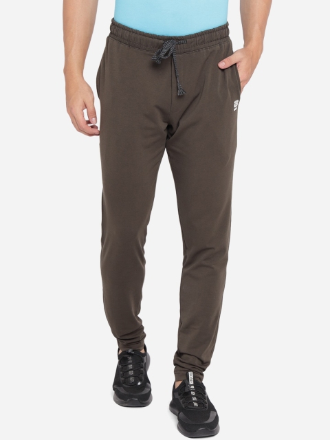 

JADE BLUE Men Brown Solid Pure Cotton Track Pants