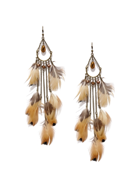 

Pipa Bella Brown Feather Drop Earrings