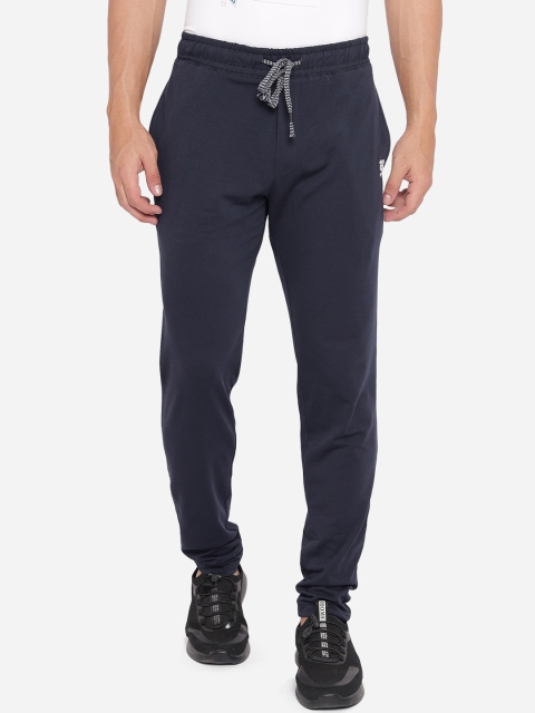 

JADE BLUE Men Navy Blue Solid Pure Cotton Regular Fit Track Pants