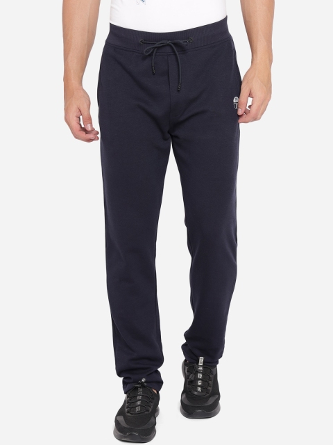 

JADE BLUE Men Navy Blue Solid Pure Cotton Regular Fit Track Pants