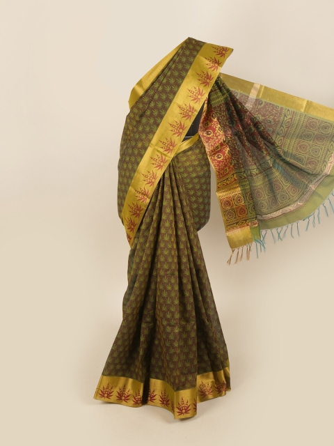 

Pothys Green & Maroon Silk Cotton Saree