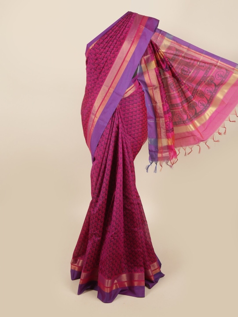 

Pothys Magenta & Purple Silk Cotton Saree