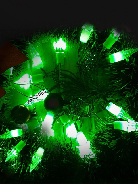 

Archies Green & White Textured Glass Quirky Outdoor String Lights