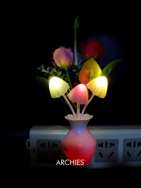 

Archies Multicoloured Glass Rose LED Night Lamp, Multi