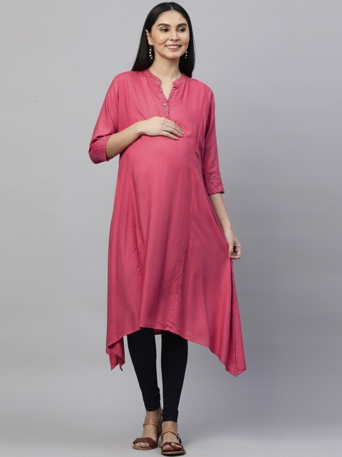 

MomToBe Women Pink Maternity Kurta