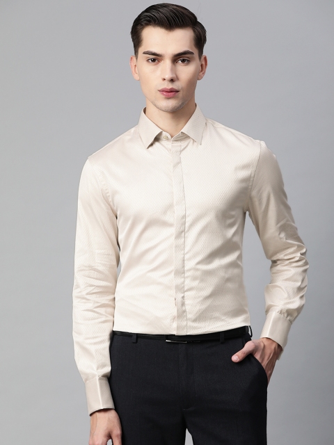 

Marks & Spencer Men Beige Slim Fit Opaque Pure Cotton Casual Shirt