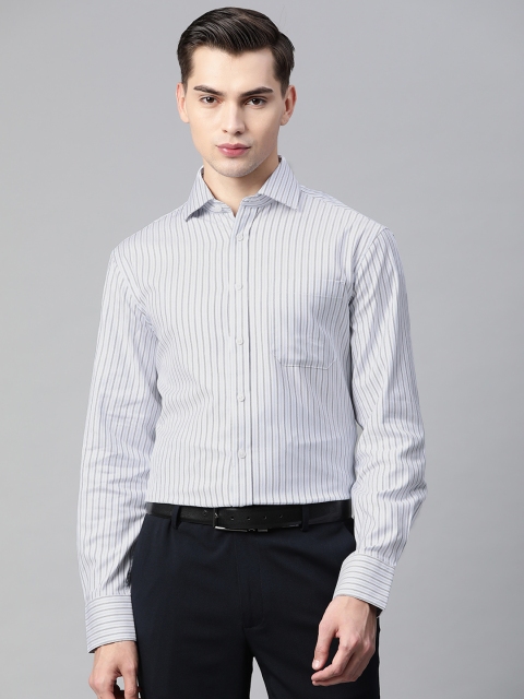 

Marks & Spencer Men White & Black Striped Formal Shirt