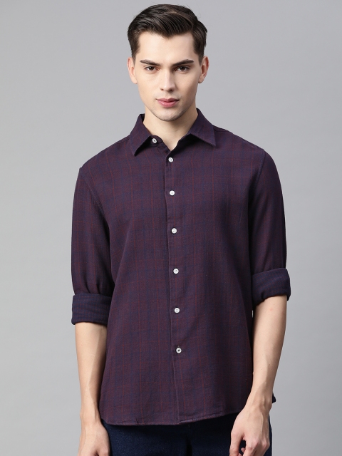 

Marks & Spencer Men Red Opaque Checked Pure Cotton Casual Shirt