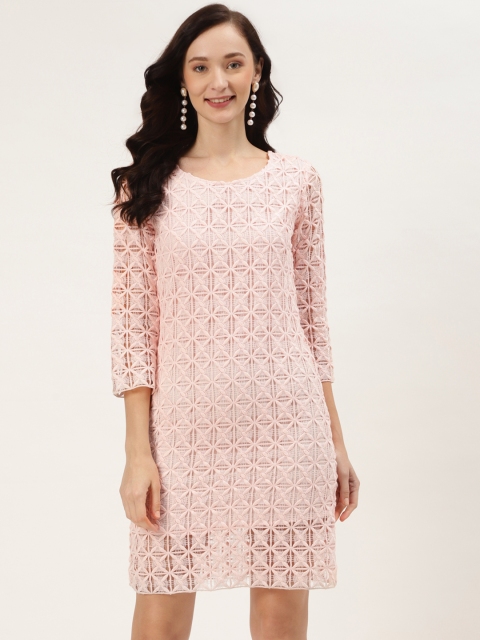 

LABEL REGALIA Pink Lace A-Line Dress