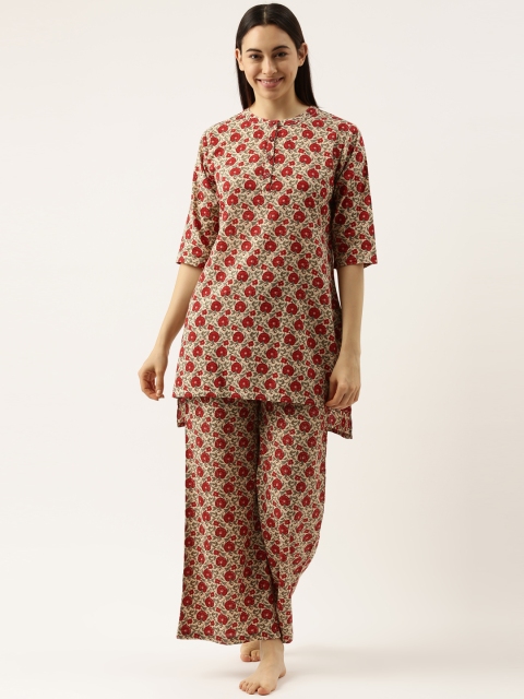 

Clt s Women Red Printed Night suit