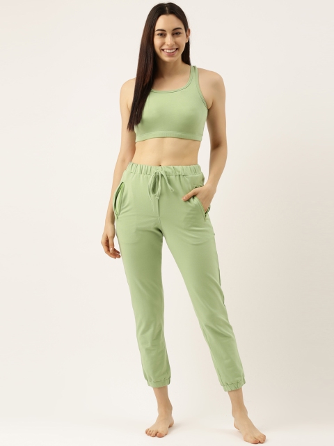 

Clt.s Women Green Sports Bra & Joggers