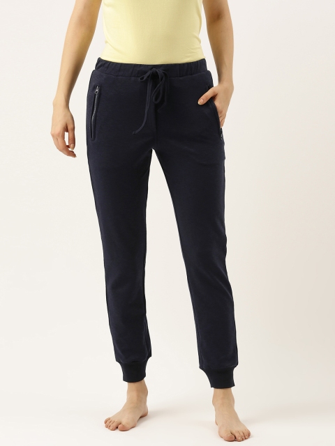 

Clt.s Women Navy Blue Solid Slim Fit Sports Joggers