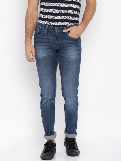 

Solly Jeans Co. by Allen Solly Men Blue Tapered Fit Mid Rise Clean Look Stretchable Jeans