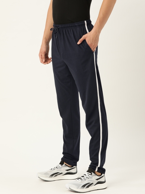 

PORTBLAIR Men Navy Blue Solid Track Pants