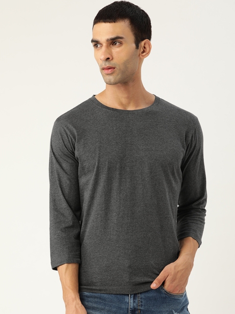 

PRINTOCTOPUS Men Charcoal Cotton T-shirt