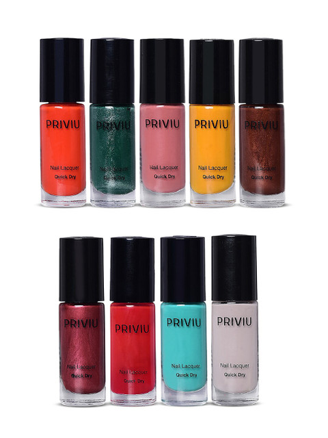 

PRIVIU Set of 9 Gel Quick Dry Nail Polish, Pink