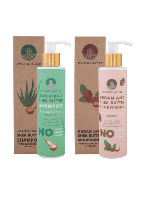 

Riverside Nectar Aloe-Vera With Vitamin E Shampoo & Argan Hydrating Conditioner - 400ml, Brown
