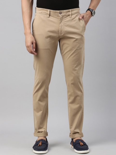 

American Bull Men Brown Slim Fit Chinos Trousers